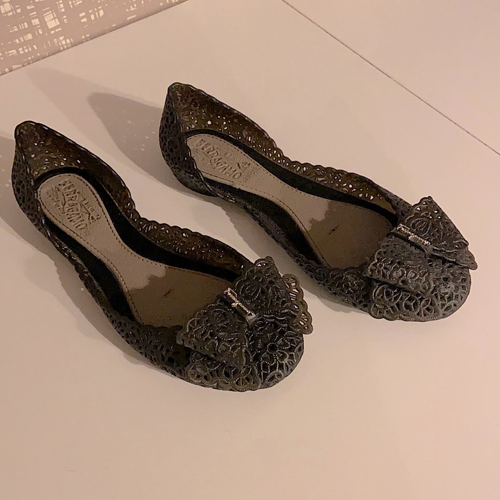Ferragamo jelly sandal flat